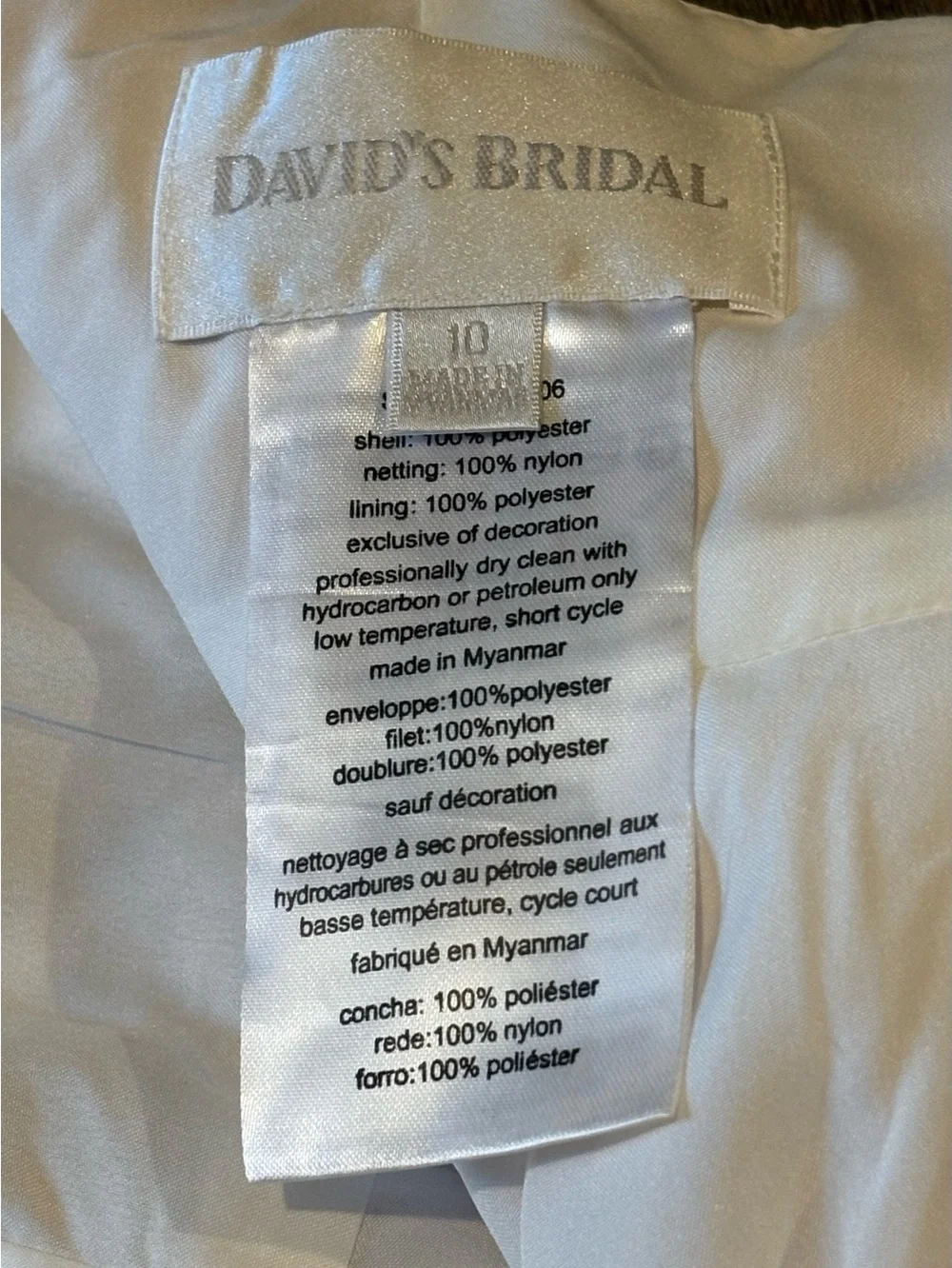 👑Princess Dress by David's Bridal Blush Lace & Tulle with Rhinestone Accents NWT - Picture 11 of 16